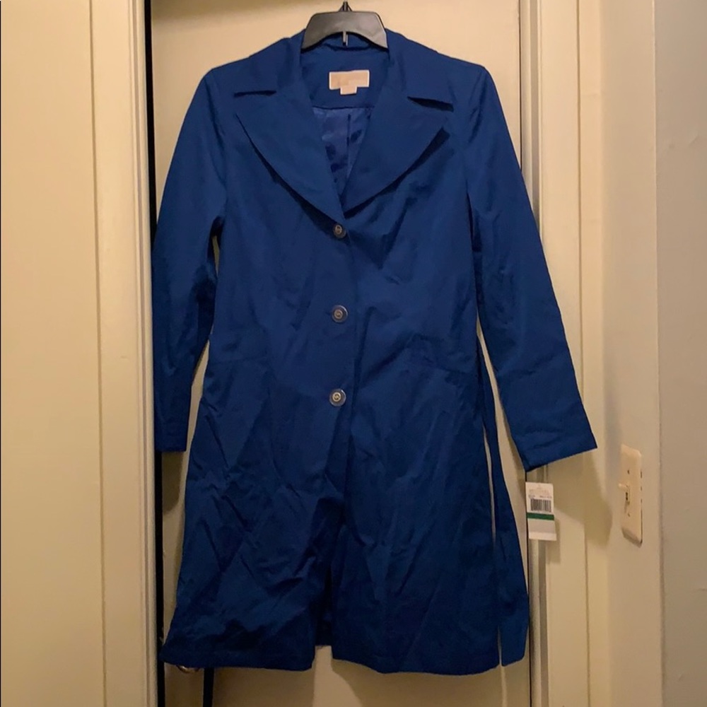 NWT Michael Kors Blue short trench coat
